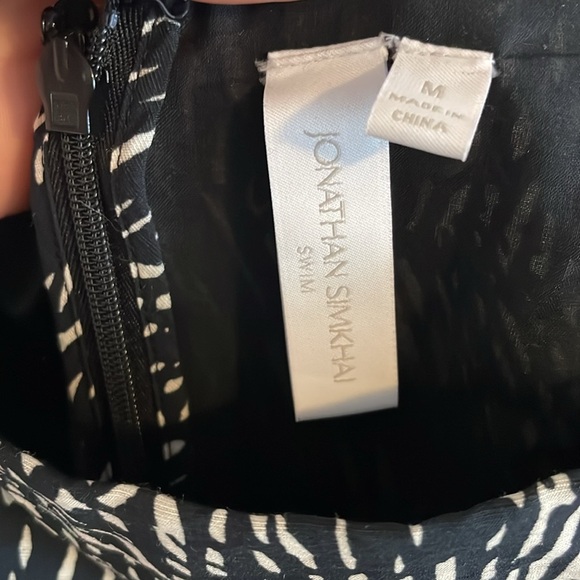 Jonathan Simkhai Amora Coverup Maxi Dress Women’s Size Medium Black Abstract - Picture 11 of 12